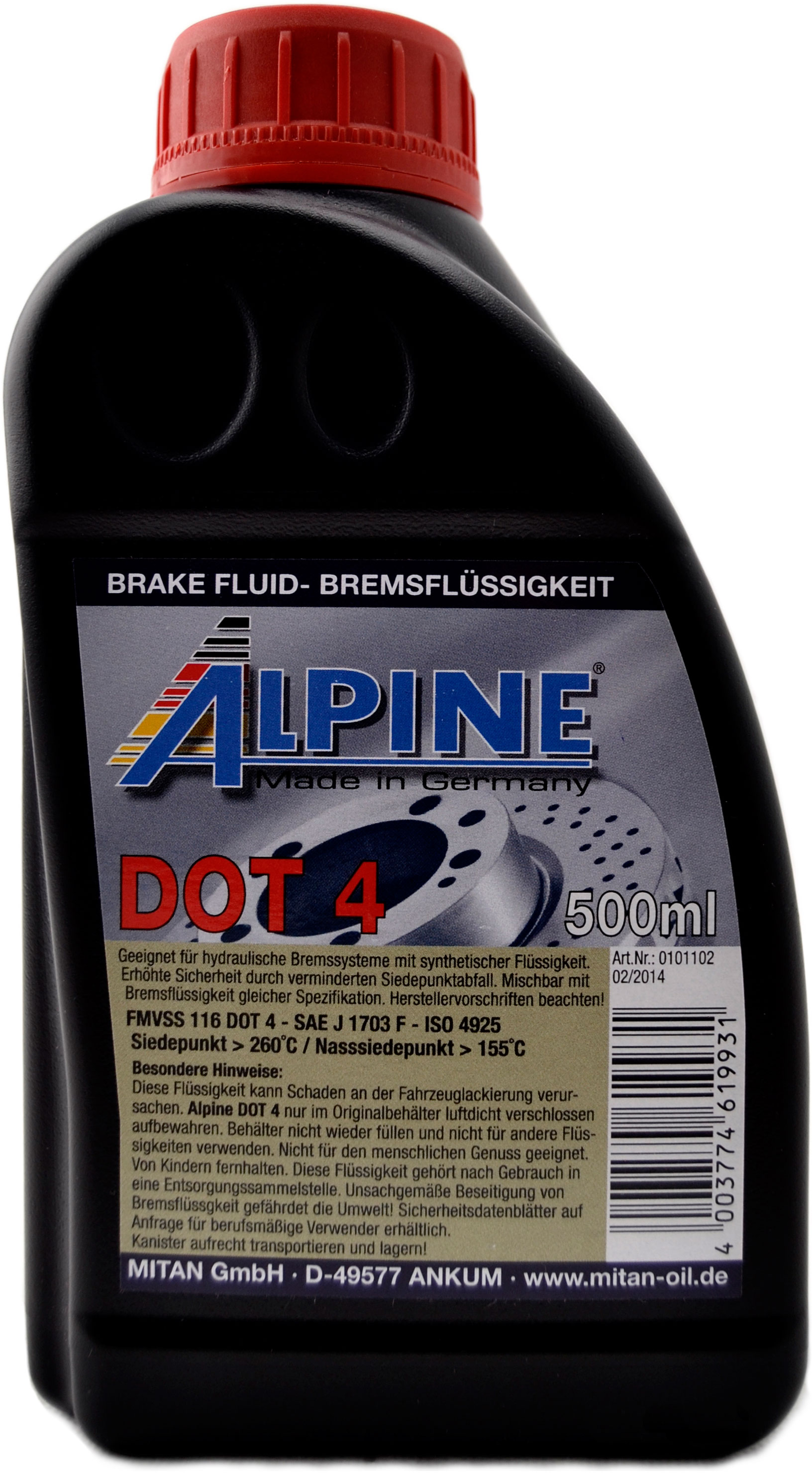 Гальмівна рідина ALPINE DOT 4 0,5 л (4003774619931)